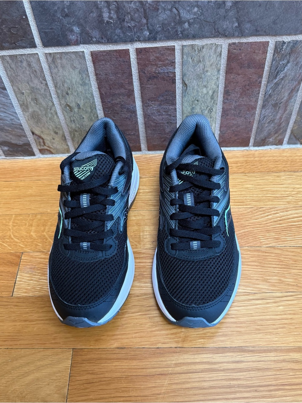 Saucony Ladies Cohesion 15 Black Running Shoes - Lightweight Comfort